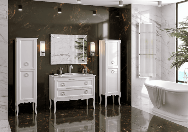 Пенал Bagno Piu Moretta 2.0 48 MR-3-175-17 DX + BU 013.80.Cromo белый матовый
