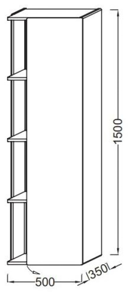 Колонна подвесная левая 150x50 Jacob Delafon Terrace EB1179G-S24 жасмин сатин