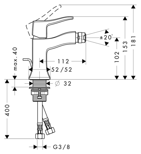 Смеситель для биде hansgrohe Metris Classic 31275000