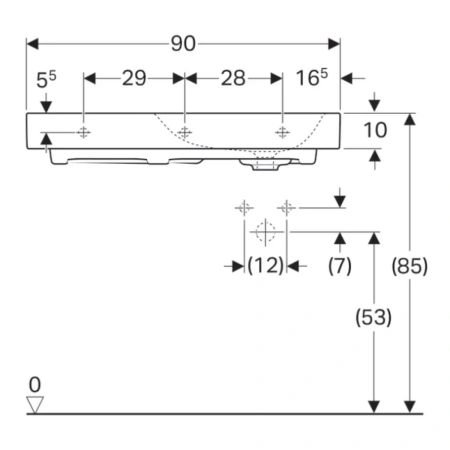 Раковина 90x50 см Geberit Citterio 500.549.01.1