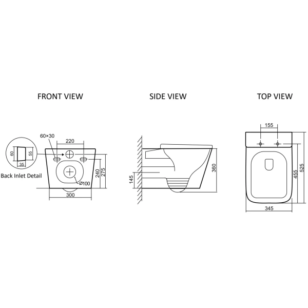 Унитаз подвесной SantiLine SL-5027 безободковый, торнадо, с сиденьем микролифт, белый
