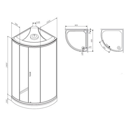 Душевая кабина AM.PM X-Joy W88C-301-090WT64 стекло прозрачное профиль белый