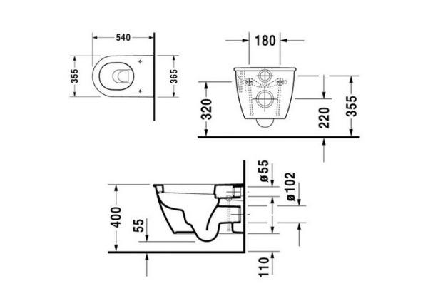Подвесной унитаз Duravit Darling New 2545090000