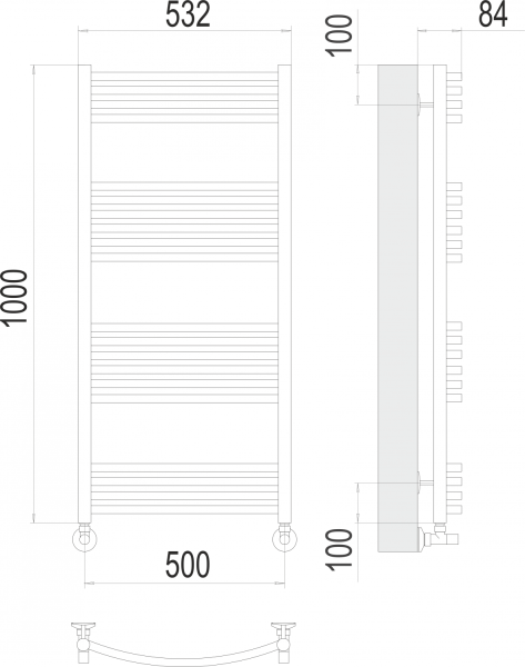 Классик П20 500х1000 Полотенцесушитель TERMINUS
