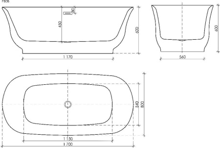 Акриловая ванна Sancos Viva 170x80 FB08, белый