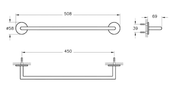 Полотенцедержатель Vitra Origin A44886 хром