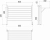 Горизонт П8 800х600 электро КС ЧЕРНЫЙ МУАР Полотенцесушитель TERMINUS