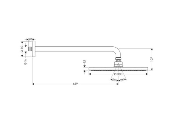 Верхний душ Grohe Euphoria Cosmopolitan 27492000, 180х180 мм, 1 режим струи, без держателя