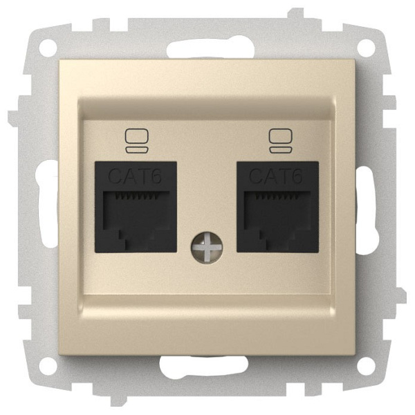 Розетка двойная Ethernet RJ-45 без рамки Elbi Eleсtriс Zena Vega 609-012500-248