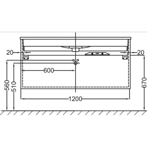 Тумба под раковину 120 см Jacob Delafon Vox EB2021-RA-E15 чёрное дерево