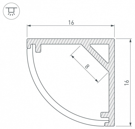 Профиль накладной угловой внутренний Arlight SL-KANT 037116