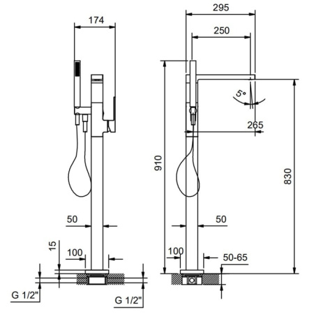 Смеситель для ванны Fantini Mint 34 02 F080B