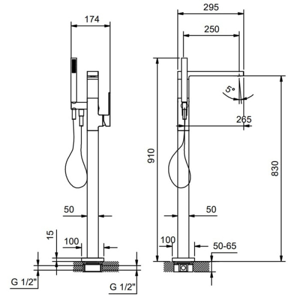 Смеситель для ванны Fantini Mint 34 02 F080B