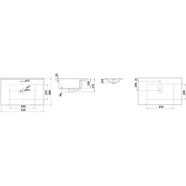 Раковина CeramaLux YJ-803-50 51x40 см, накладная, белый