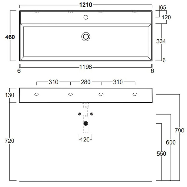 Раковина Simas Agile 121 AG121 bi*1