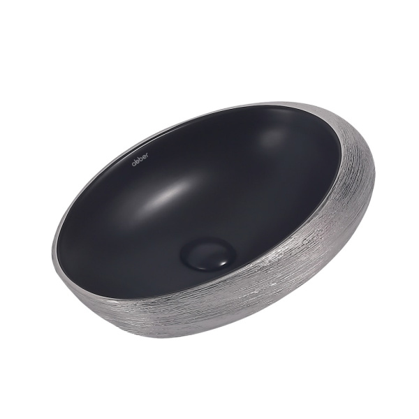 Раковина Abber Bequem AC2107BS черная матовая с серебром