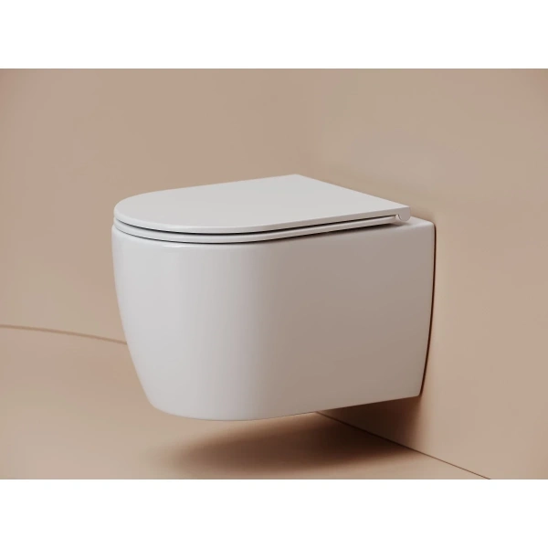 Унитаз подвесной Ceramicanova Noe CN4011T безободковый, торнадо, с сиденьем микролифт, белый