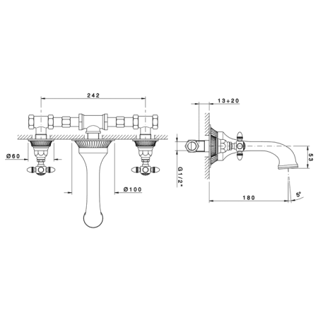 Смеситель для раковины Nicolazzi Impero 1277GO36 золото