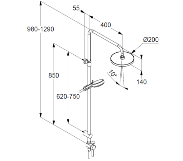 Душевая стойка Kludi Dive 6808005-00