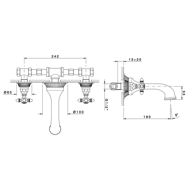 Смеситель для раковины Nicolazzi Impero 1277GO36 золото