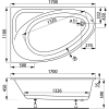 Акриловая ванна 170x110 см R Vagnerplast Hapi VPBA170HAP3PX-04