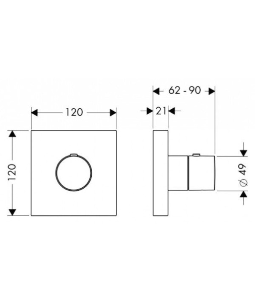 Внешняя часть термостатического смесителя для душа Axor ShowerCollection 10755000