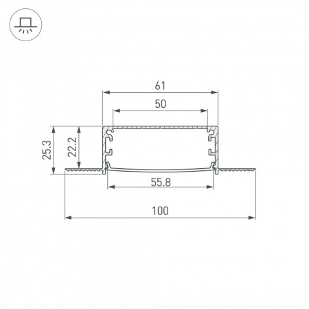 Профиль встраиваемый Arlight FANTOM 046410