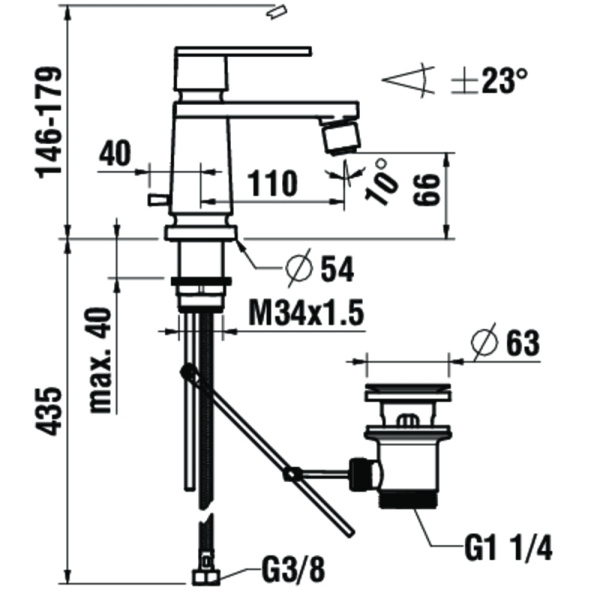 Смеситель для биде Laufen The New Classic 3.4185.1.004.111.1