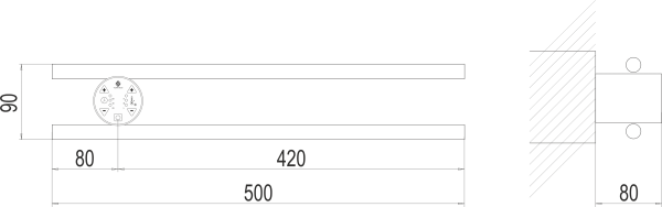 Полотенцесушитель электрический Terminus Полка П2 КРУГ 500х90 NEW 4670078537737