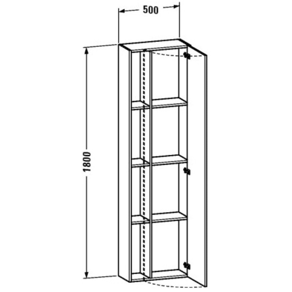 Пенал Duravit Durastyle 50 DS1248R4343 базальт