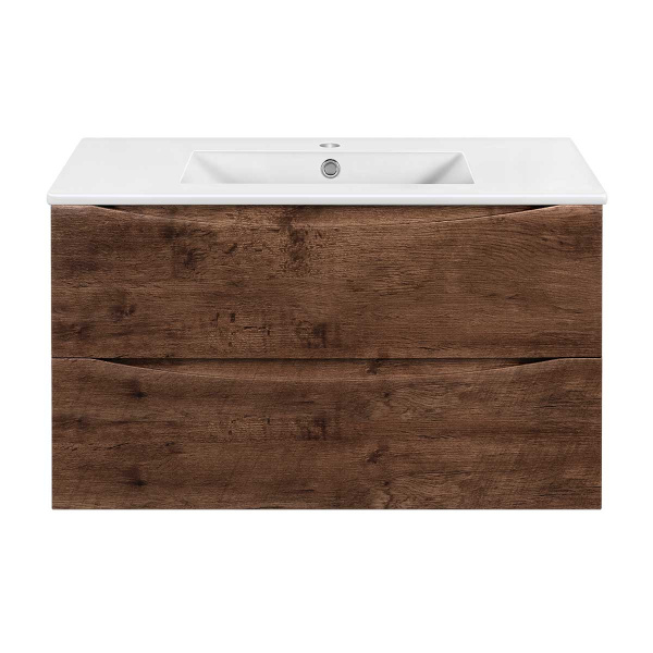 Тумба под раковину Vincea Mia Slim 90 см VMC-2MC900S1RW темное дерево