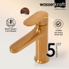 Смеситель для раковины WasserKRAFT Havel 3603 золото