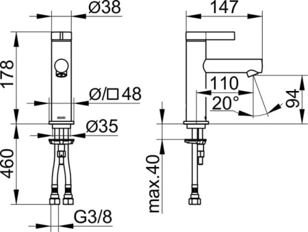 Смеситель для раковины Keuco IXMO Pure 59502011100