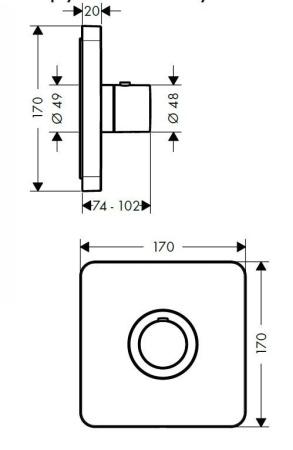 Внешняя часть термостата для душа Axor ShowerSelect 36711000