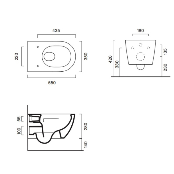 Подвесной унитаз Catalano Sfera 0511550001