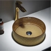 Раковина-чаша CeramaLux GL05 36x36 см, накладная, золотой