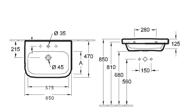 Раковина Villeroy&Boch Architectura 65x47 41886501