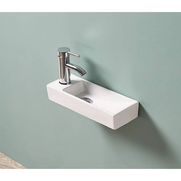 Раковина CeramaLux 9048FR 38x14,5 см R, рукомойник, белый