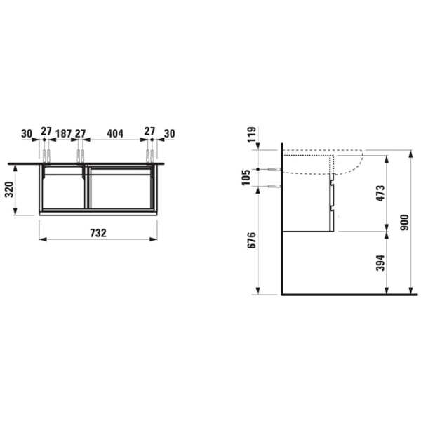 Раковина Laufen Alessi One 90 8.1497.5.400.104.1