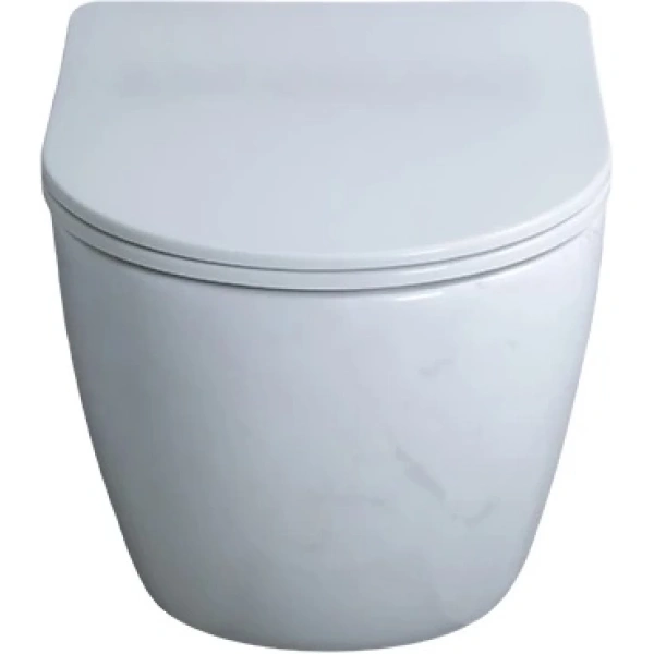 Унитаз подвесной GID Ws2198 (СС) безободковый, с сиденьем микролифт, белый мрамор