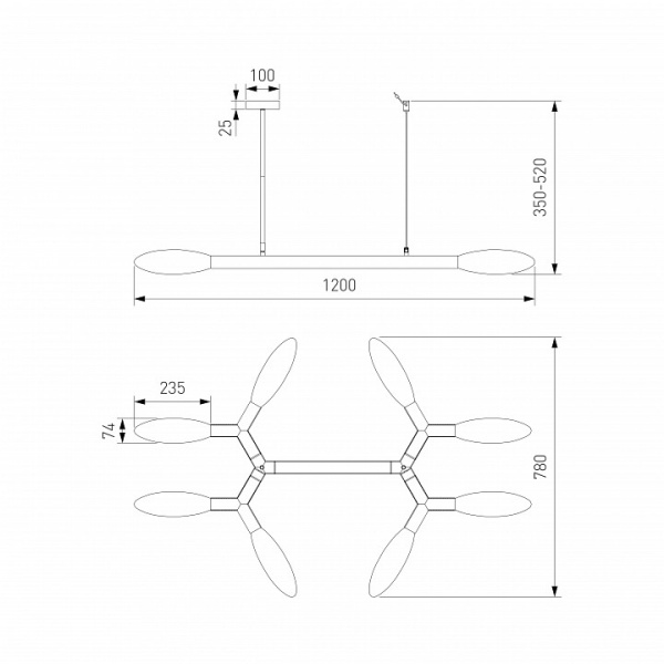 Люстра на штанге Eurosvet Covalent 30180 черный
