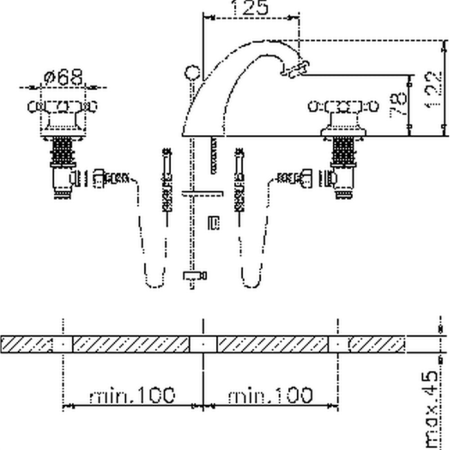 Смеситель для раковины Huber Victorian VT00101021