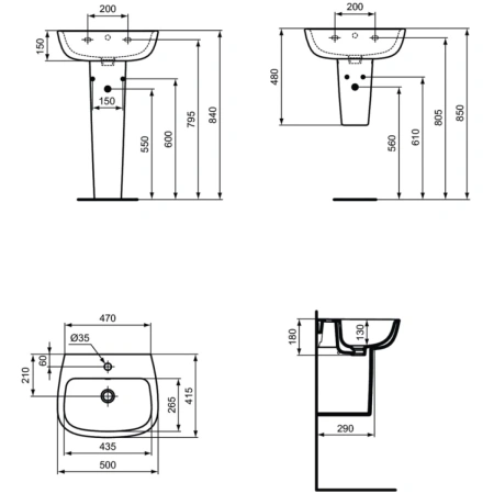 Раковина 50x41,5 см Ideal Standard Esedra T280801