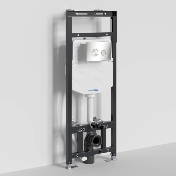 Инсталляция для унитаза WasserKRAFT Alme 15 15TLT.010.ME.BN01 с кнопкой смыва, никель