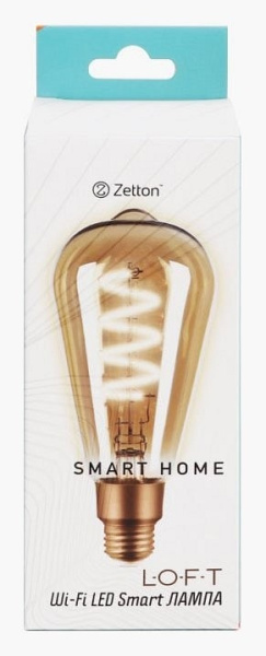 Лампа светодиодная с управлением через Wi-Fi Zetton Smart Wi-Fi Bulb E27 4Вт 2700K ZTSHLBLWWE271RU