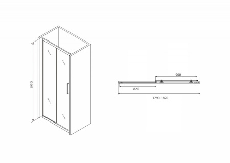 Душевая дверь Abber Schwarzer Diamant AG30180BH