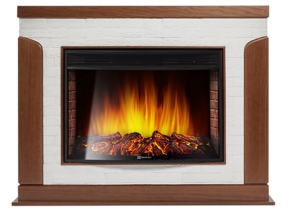 Портал Firelight Prestigio 30 камень белый шпон дуб