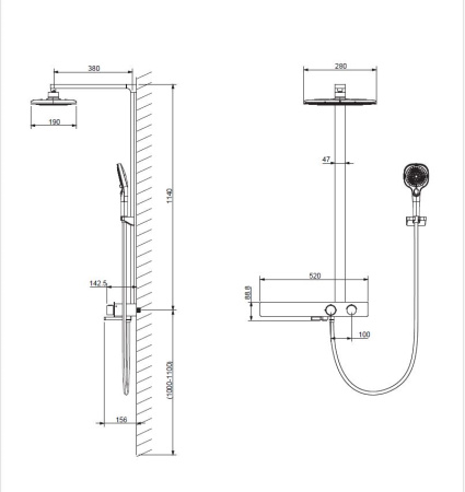 Душевая стойка Vincea Inspire VSFS-3I13TCH
