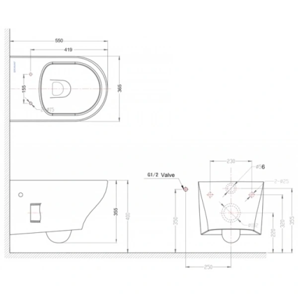Унитаз подвесной Bravat Rael C01017UW-A-ENG с сиденьем микролифт, белый