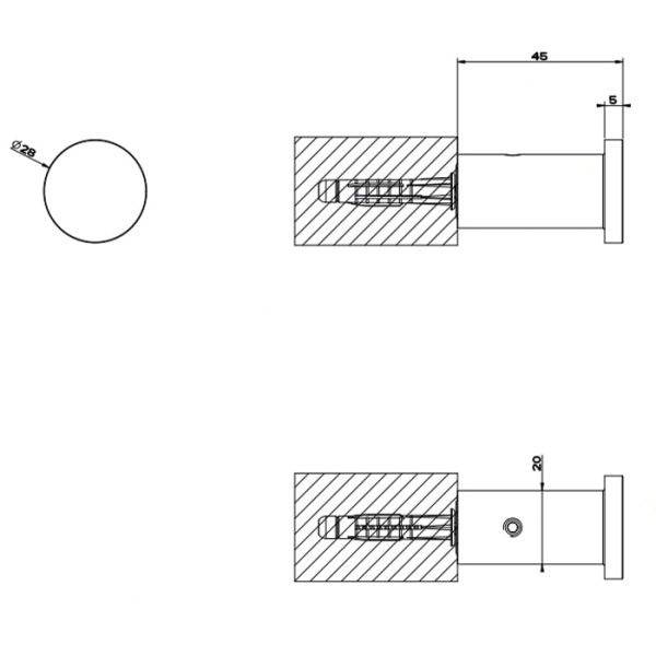 Крючок Gessi 316 54821#299 черный матовый